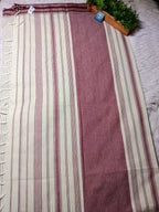 Begumpur Cotton Handloom Saree with Full Body Stripes and Handwoven Naksha Border | Authentic Bengal Handloom