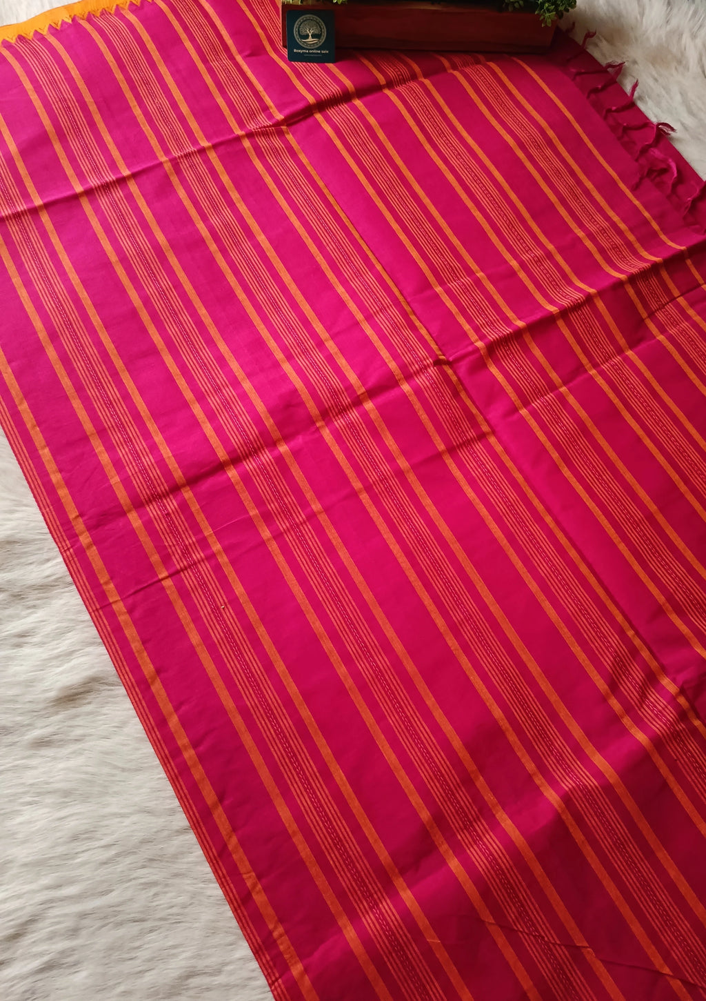 Begumpur Pure Cotton Handwoven Saree with Traditional Contrast Border | Lightweight Bengal Handloom Saree