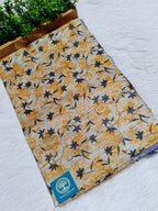 Elegant Lavender Tusser Gicha Silk Saree with Floral Border & Running Contrast Blouse Piece