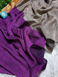 Elegant Violet Handloom Cotton Saree with Jacquard Weaving & Contrast Baby Pallu