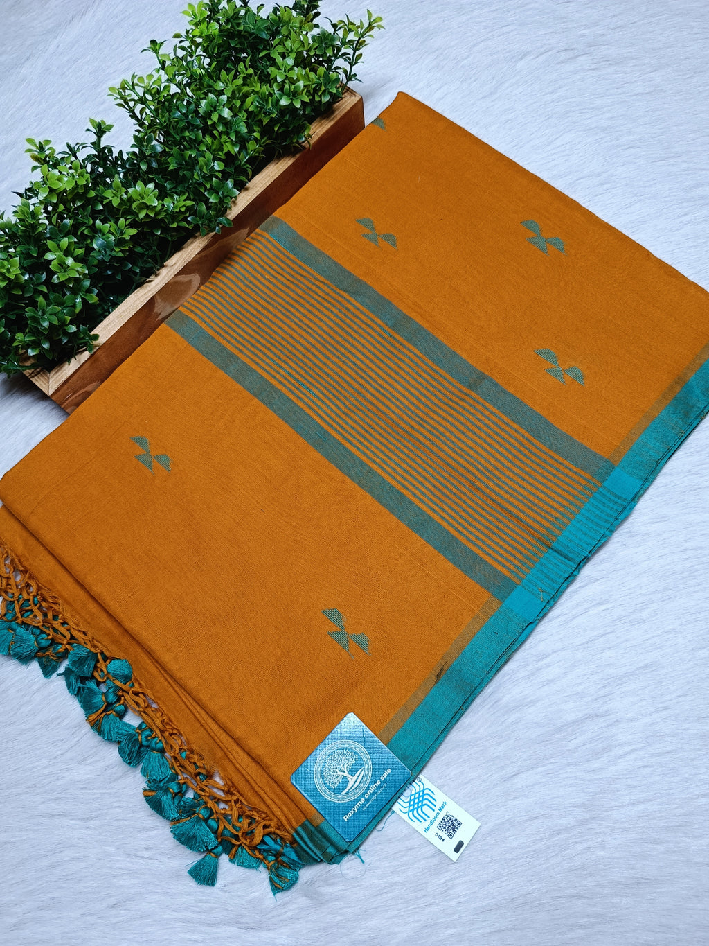 Soft Handwoven Cotton Saree With Intricate Jamdani Butties All Over