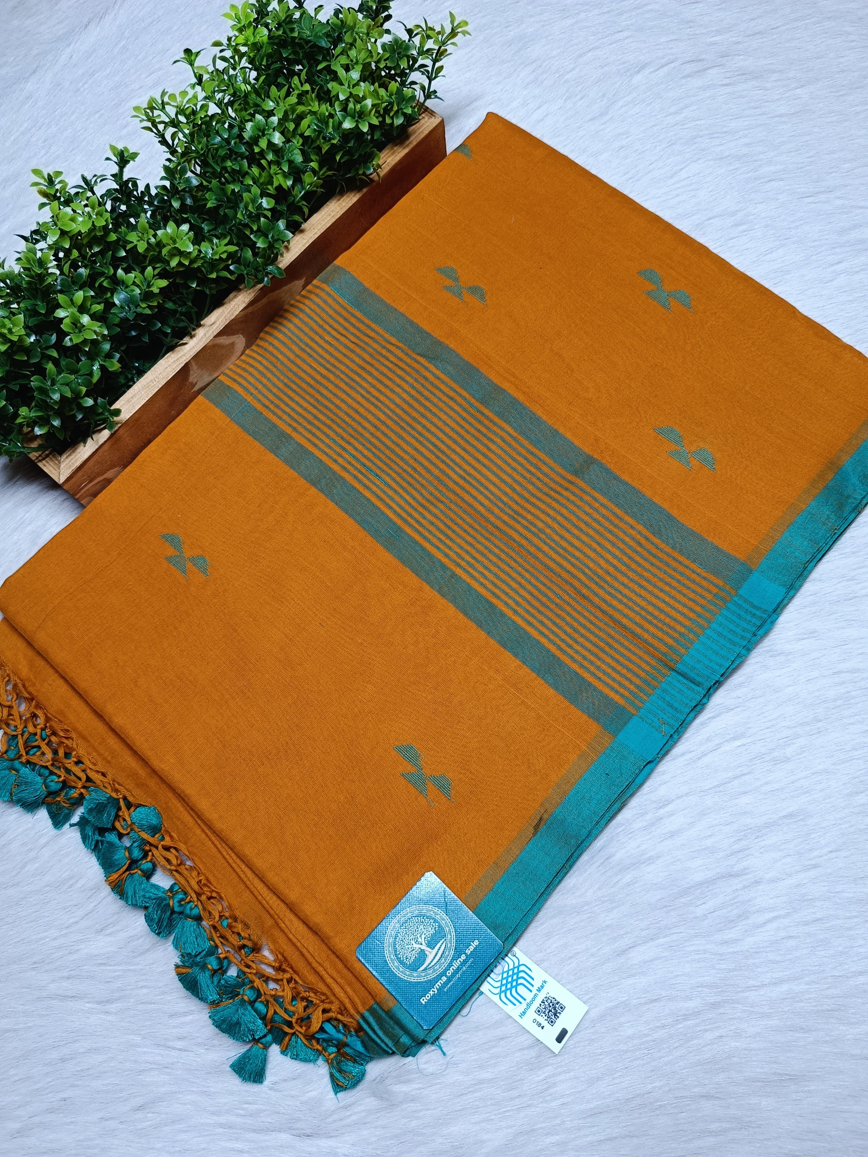 Soft Handwoven Cotton Saree With Intricate Jamdani Butties All Over