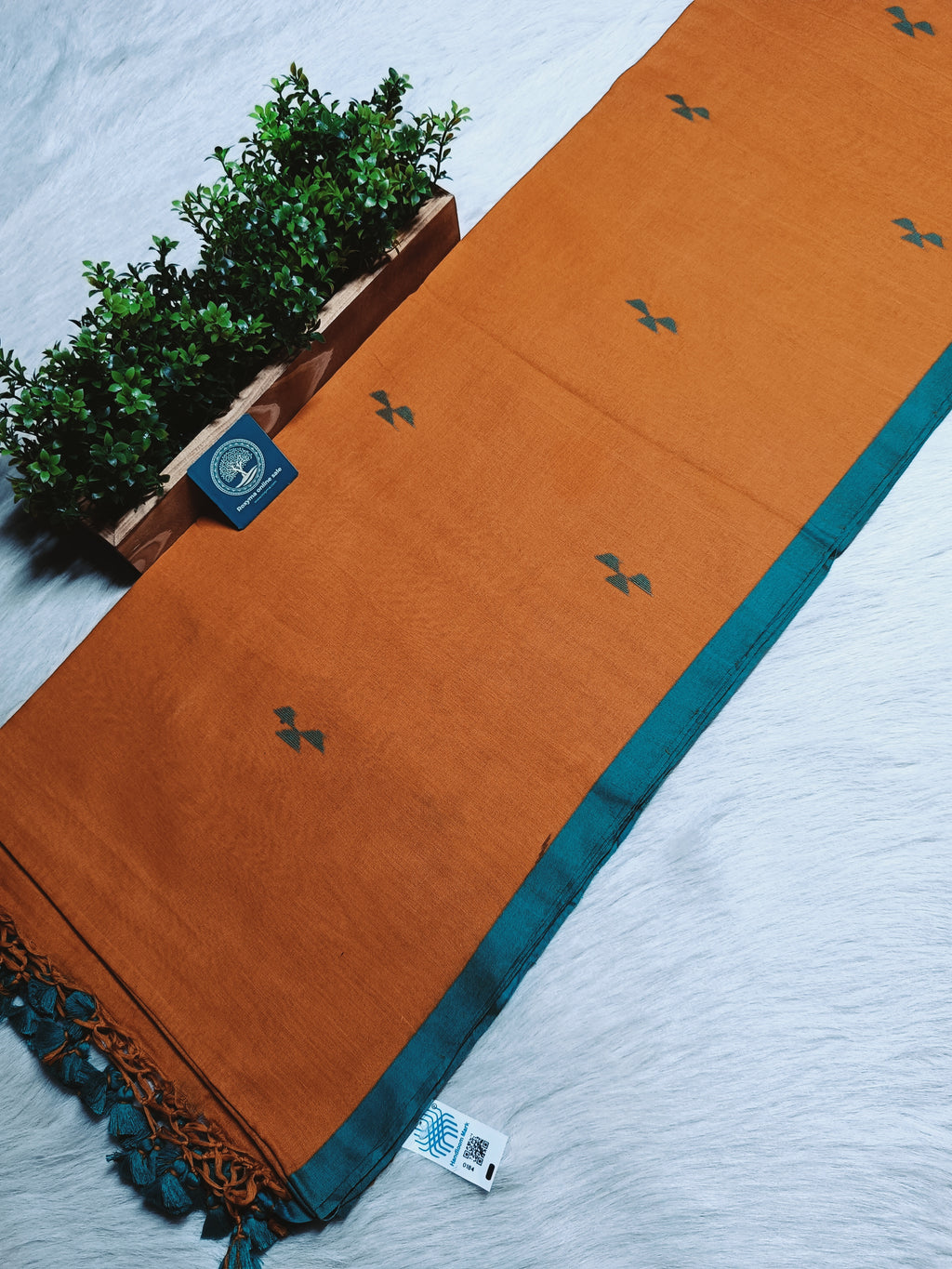 Soft Handwoven Cotton Saree With Intricate Jamdani Butties All Over