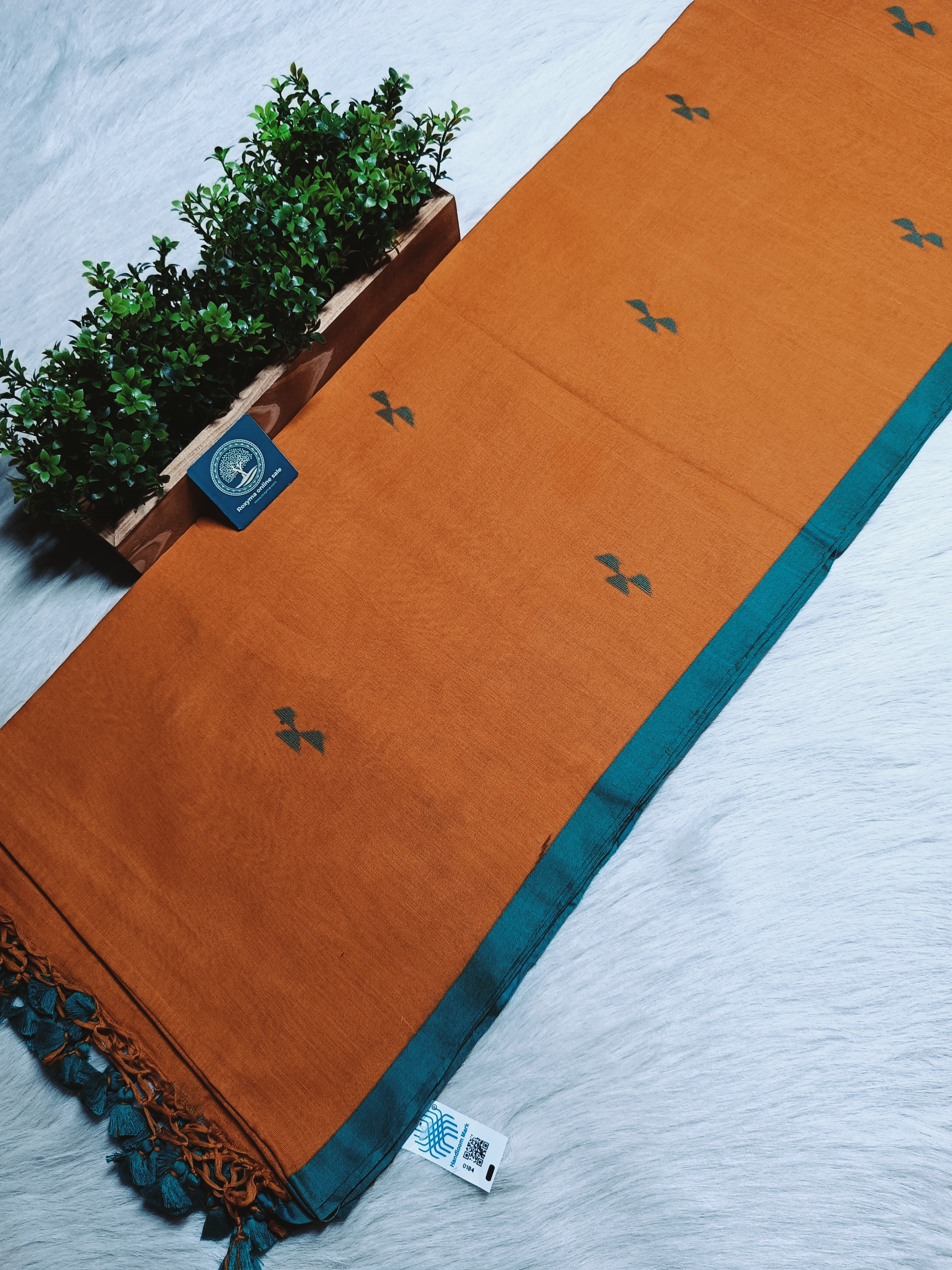 Soft Handwoven Cotton Saree With Intricate Jamdani Butties All Over