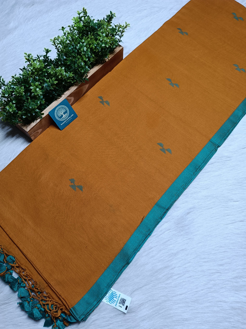 Soft Handwoven Cotton Saree With Intricate Jamdani Butties All Over