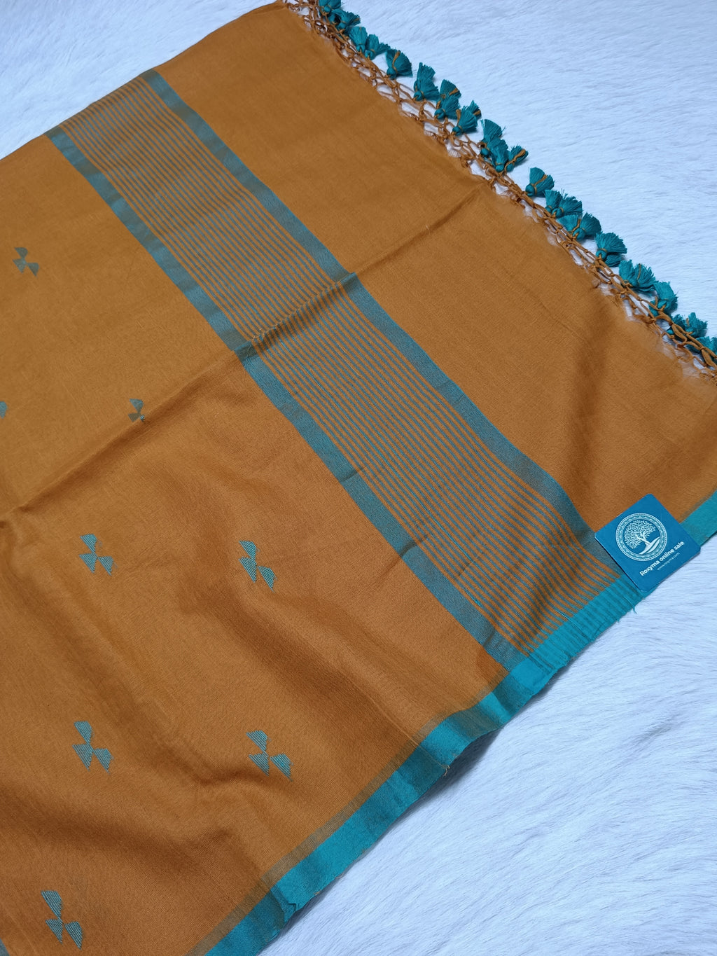 Soft Handwoven Cotton Saree With Intricate Jamdani Butties All Over