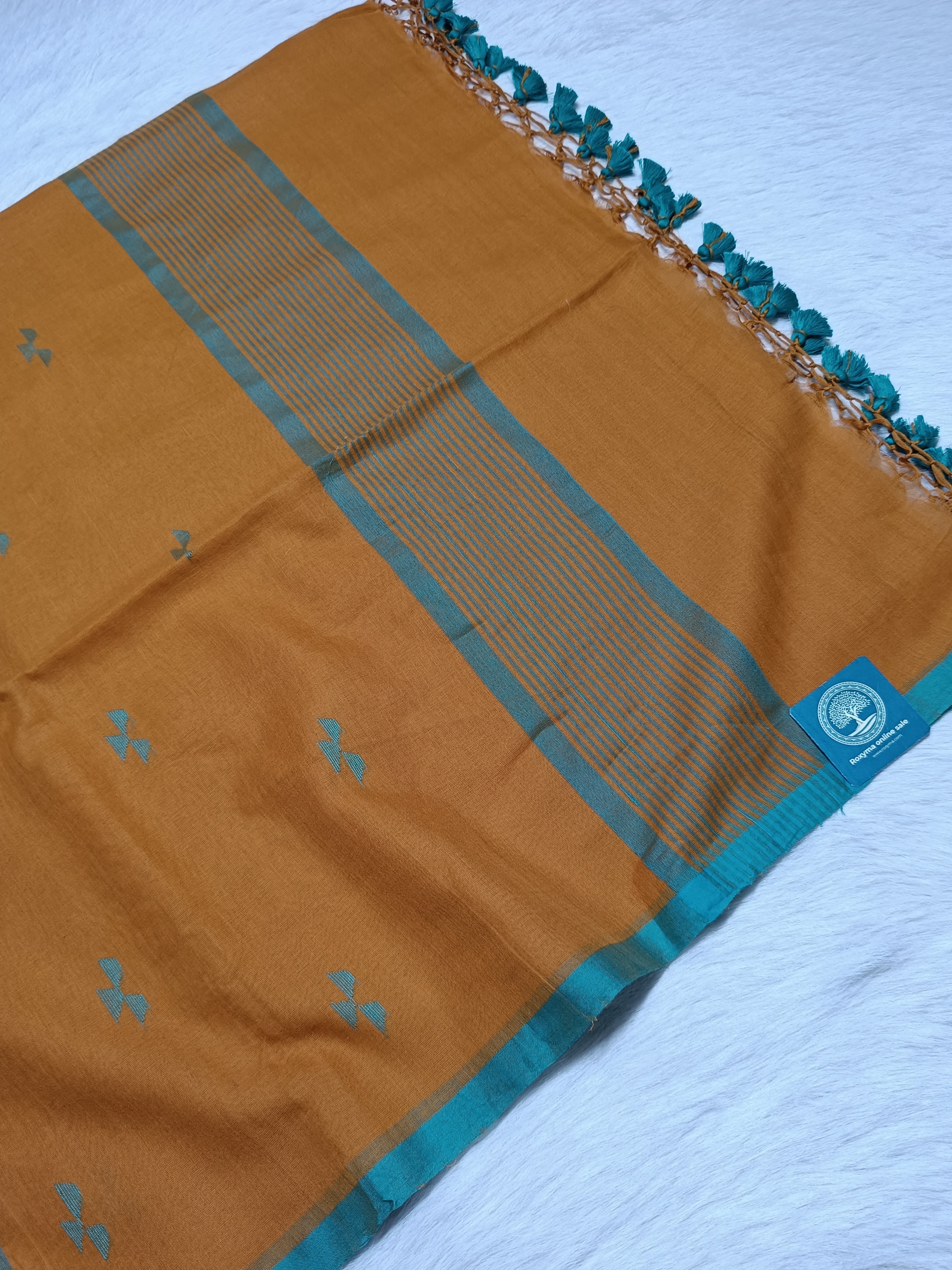 Soft Handwoven Cotton Saree With Intricate Jamdani Butties All Over