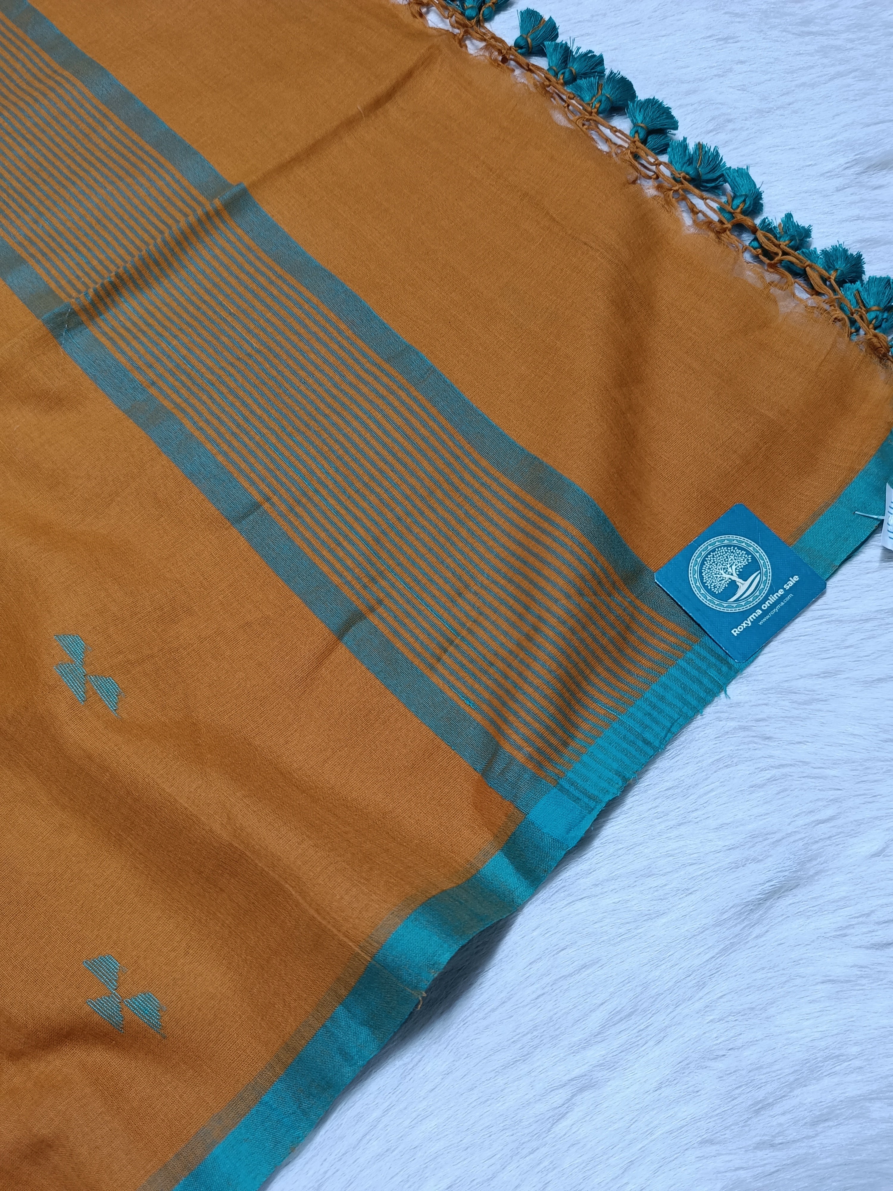 Soft Handwoven Cotton Saree With Intricate Jamdani Butties All Over