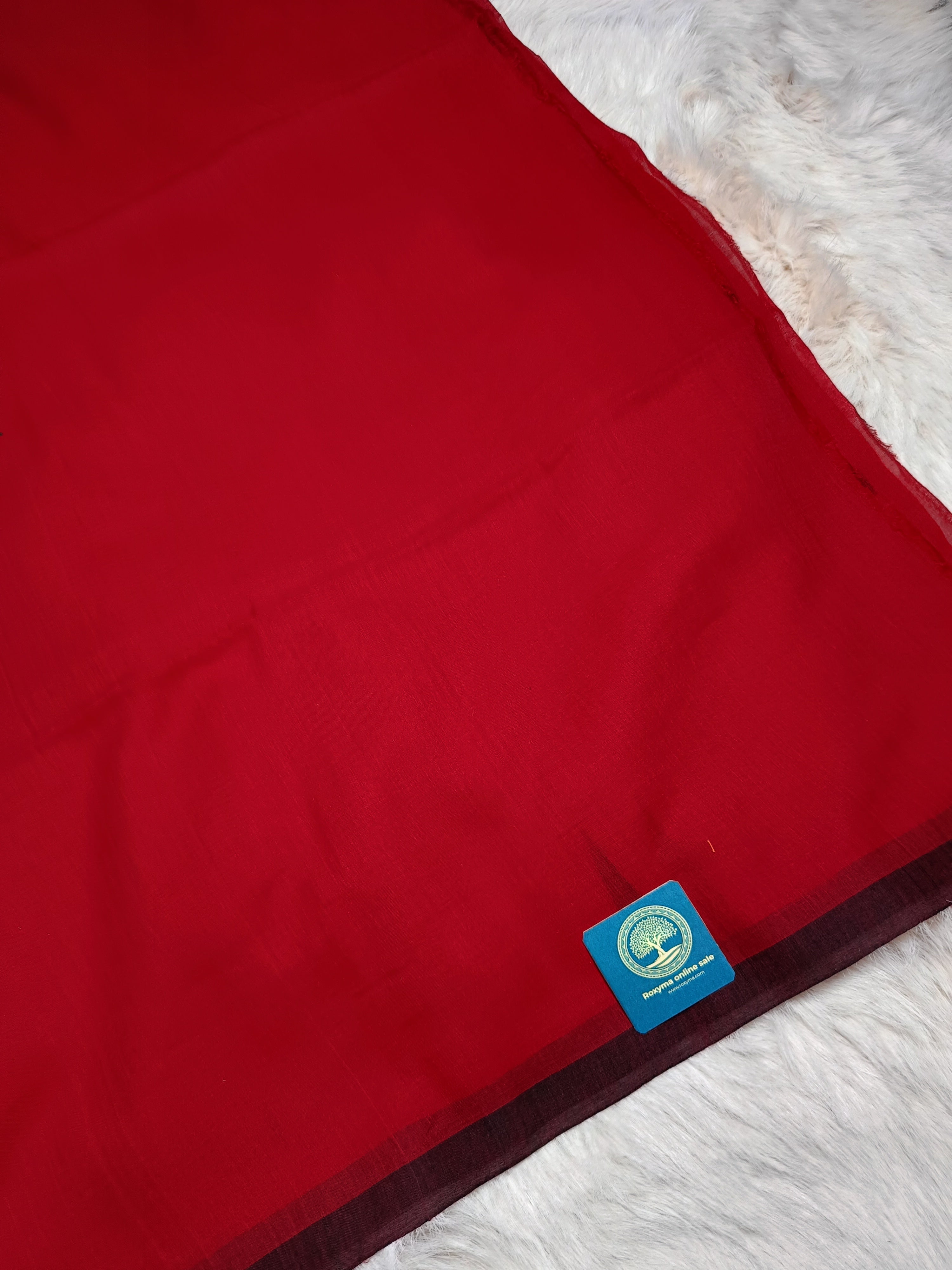 Handloom Cotton Saree in Red and Black