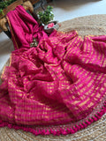 Pure Mull Cotton Zari Check Saree – Handwoven Lightweight Festive Saree with Tassel Pallu