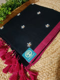 Pure Mulmul Cotton Saree with Seuli Embroidery | Bengal Handcrafted Soft Cotton Saree