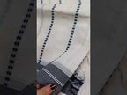 Classic Off-White Begumpur Handwoven Cotton Saree with Black Stripes & Contrast Border | Bengal Handloom Saree