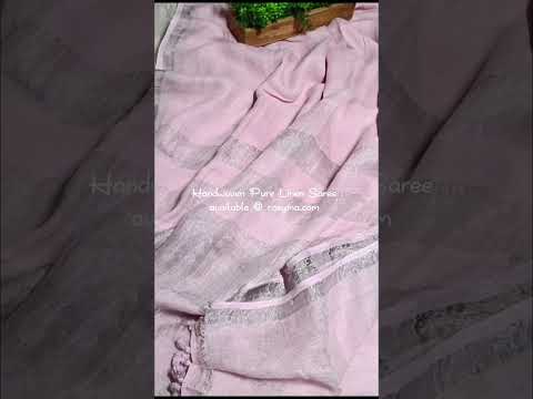 Pure Handwoven Jaishree Linen in Baby Pink Shed
