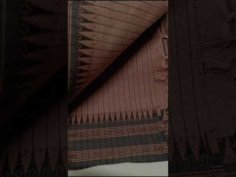 Authentic Begumpur Handwoven Cotton Saree in Earthy Brown with Traditional Black Border | Lightweight Bengal Handloom Saree