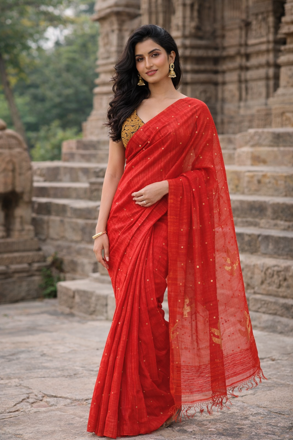 pure matka silk saree with sea sell butties