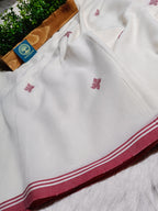 Pure Handloom Bengal Jamdani Saree – Traditional Red and White with Designer Blouse Piece