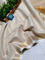 Mulmul Cotton Saree With Golden Zari Naksha  Women Border