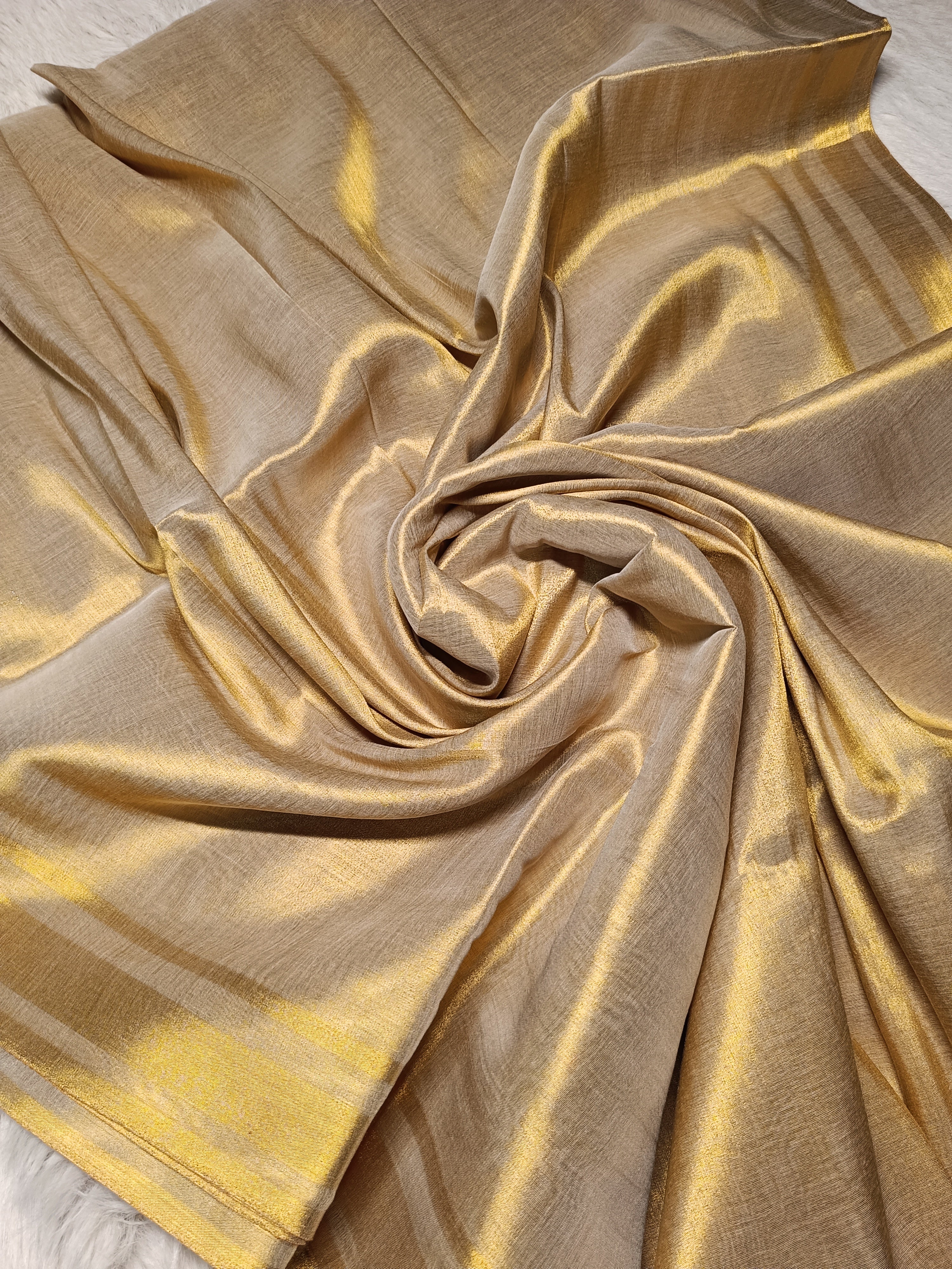 Pavitra - Golden Tissue Modal Silk Saree