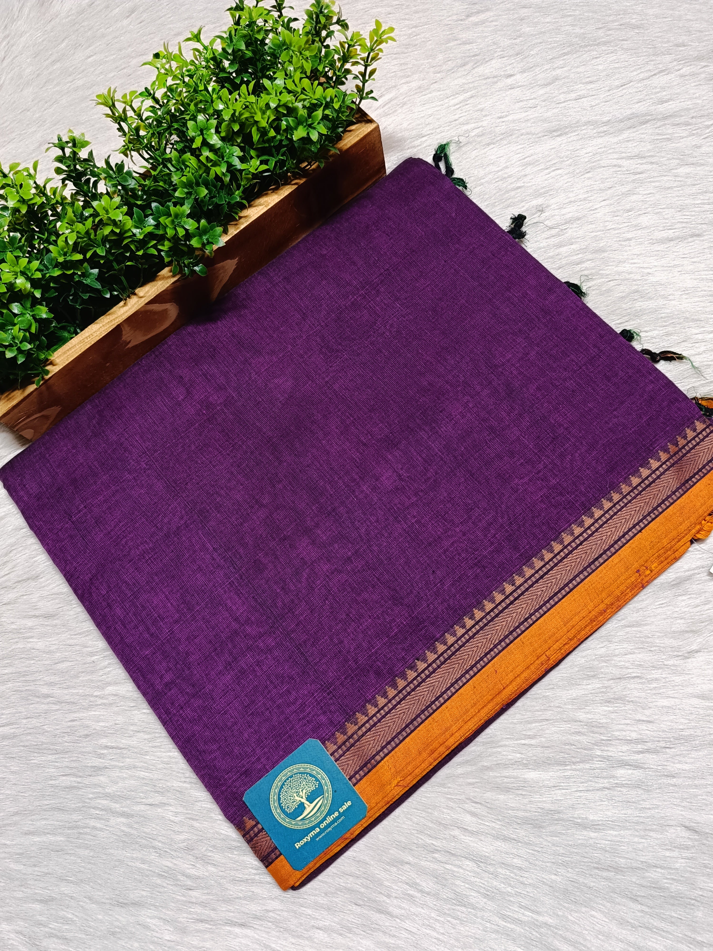 Bengal Handwoven Dhaniyakhali Cotton Saree with Customised Narayanpet Border