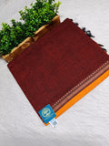 Bengal Handwoven Dhaniyakhali Cotton Saree with Customised Narayanpet Border