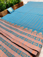 Premium Handwoven Dhonekhali Cotton Saree with Traditional Border & Tassels