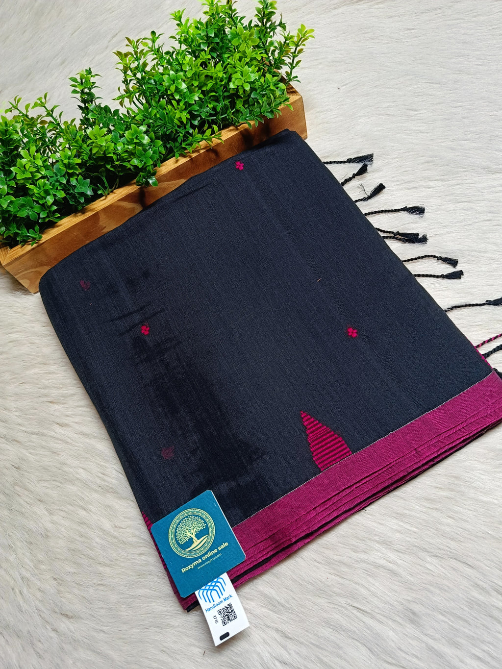 Pure cotton saree with jamdani butties and running blouse