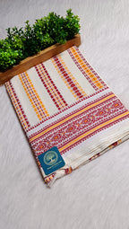 Begampuri Cotton Saree in Red & White