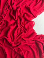 Crimson Radiance: Red Mull Cotton Sequined Saree