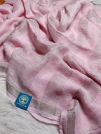 Pure Handwoven Jaishree Linen in Baby Pink Shed