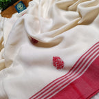 Traditional Red and White Soft Cotton Baluchuri Saree with Blouse Piece – Pure Handloom