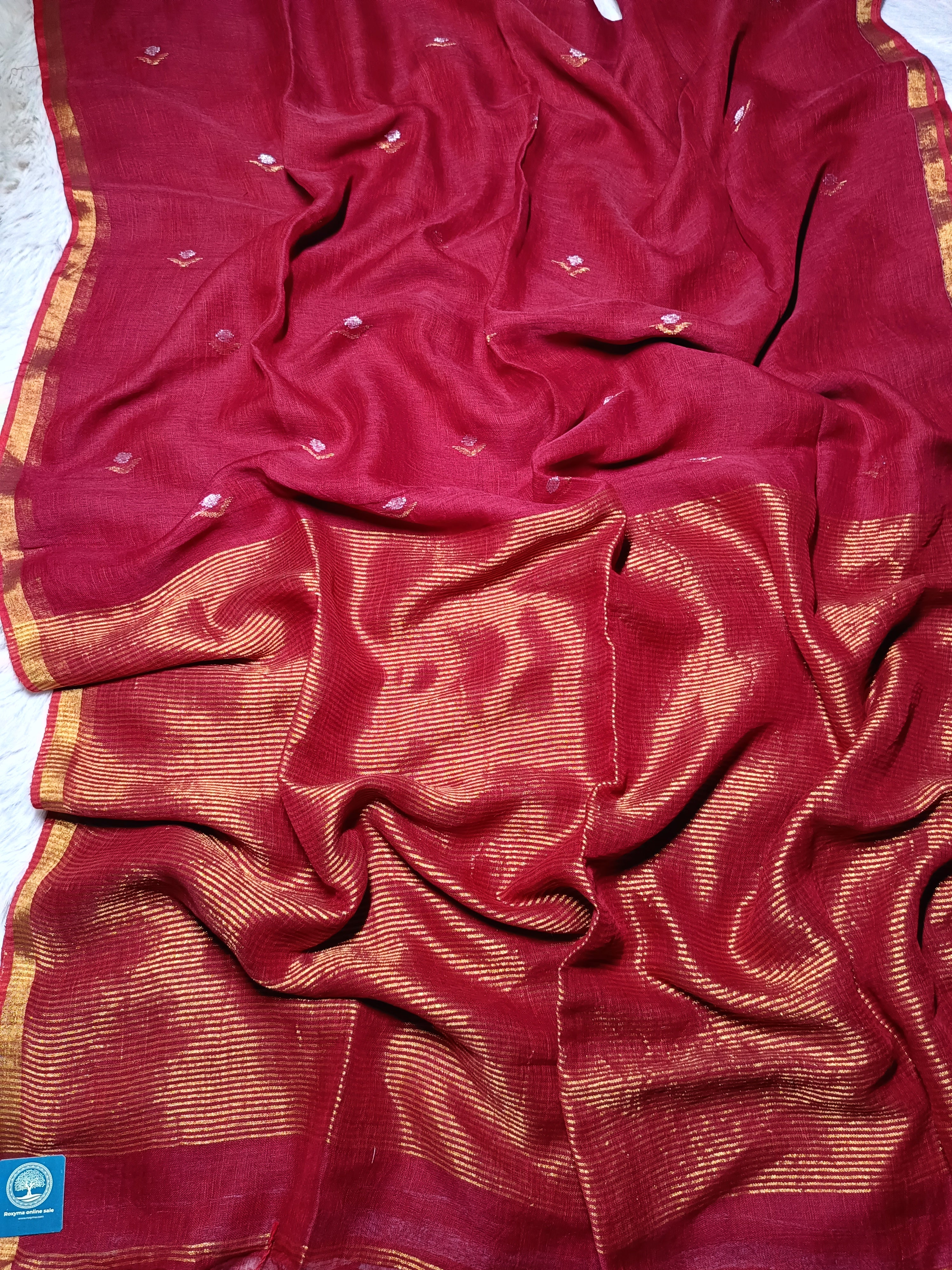 Premium Jaishree Linen Jamdani Saree