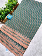 Premium Handwoven Dhonekhali Cotton Saree – Traditional Border | No Blouse Piece