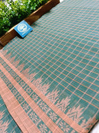 Premium Handwoven Dhonekhali Cotton Saree – Traditional Border | No Blouse Piece