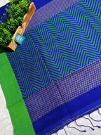 Neelika-Handwoven Cotton Mulmul Saree With Blouse Piece