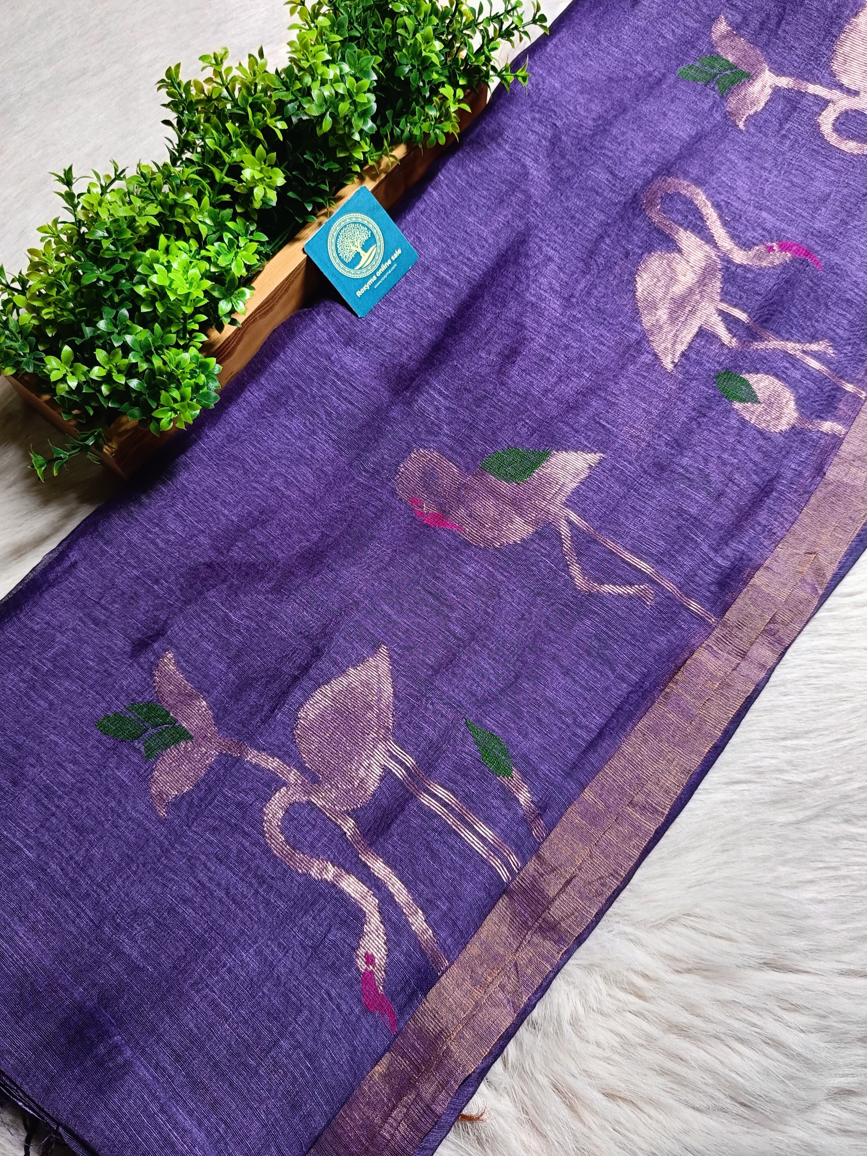 SILK LINEN JAMDANI SAREE