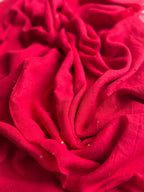 Crimson Radiance: Red Mull Cotton Sequined Saree