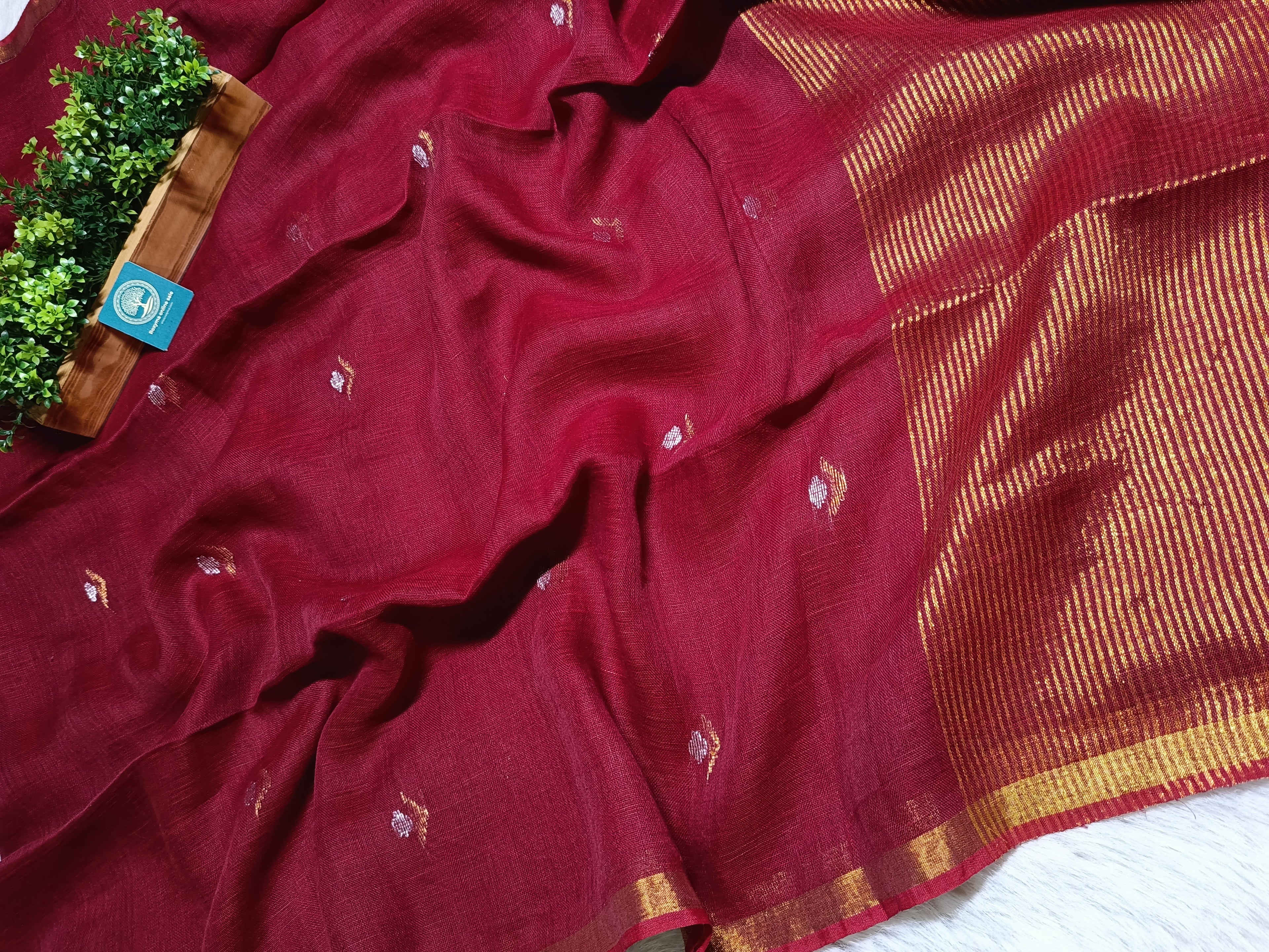 Premium Jaishree Linen Jamdani Saree