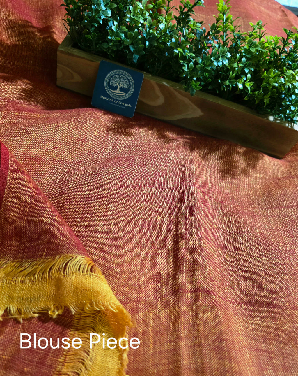 Mustard Jaishree Linen Saree with Handwoven Jamdani Pallu