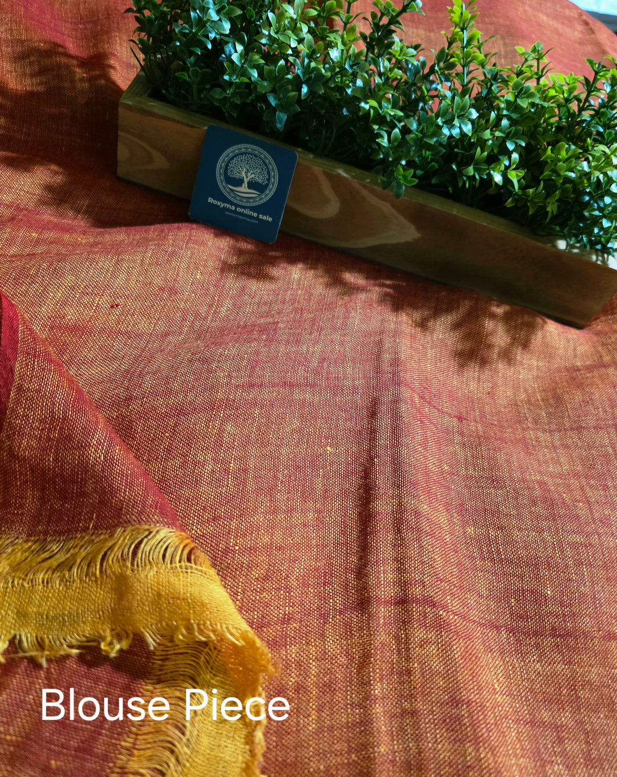 Mustard Jaishree Linen Saree with Handwoven Jamdani Pallu