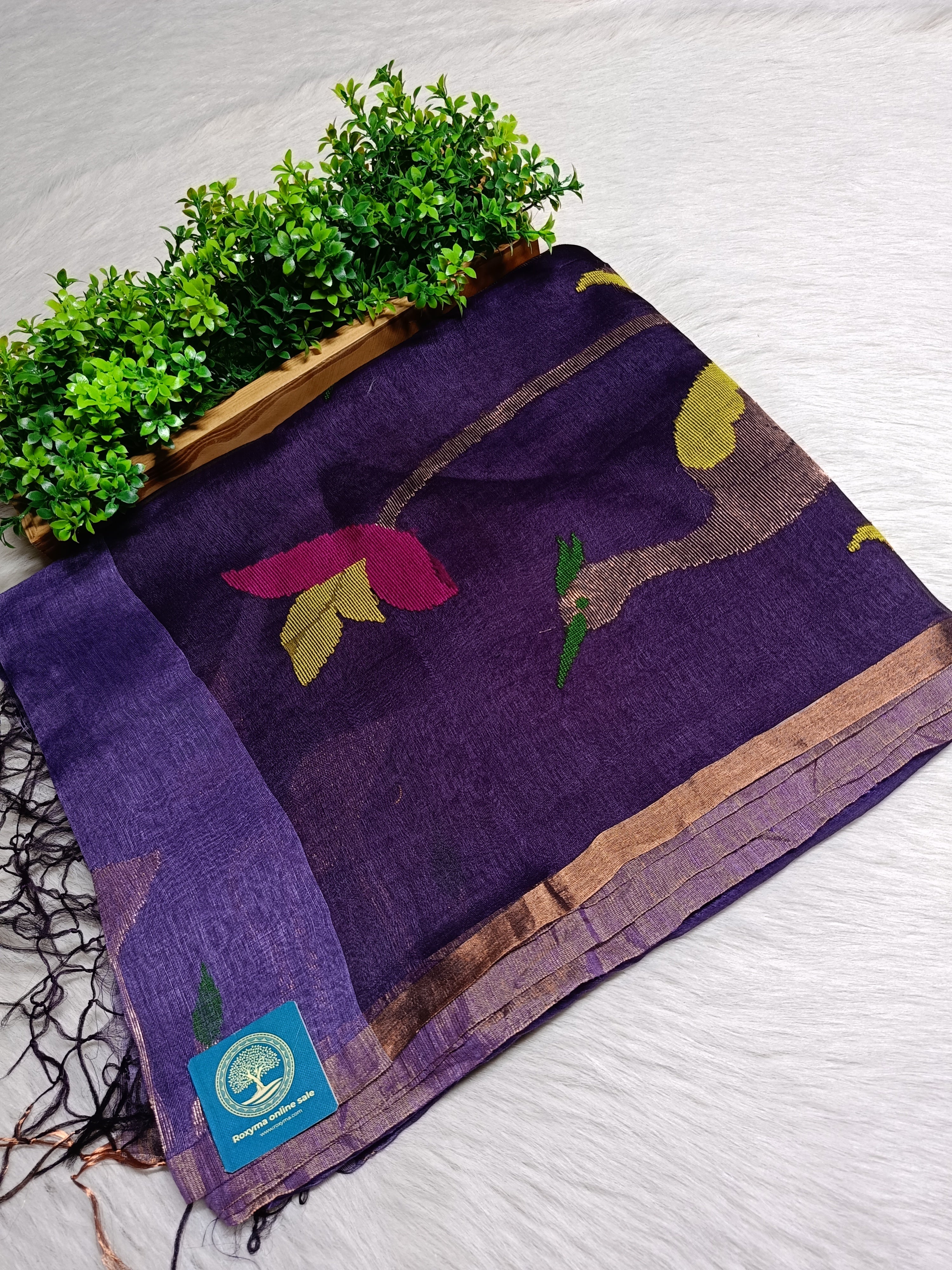 SILK LINEN JAMDANI SAREE