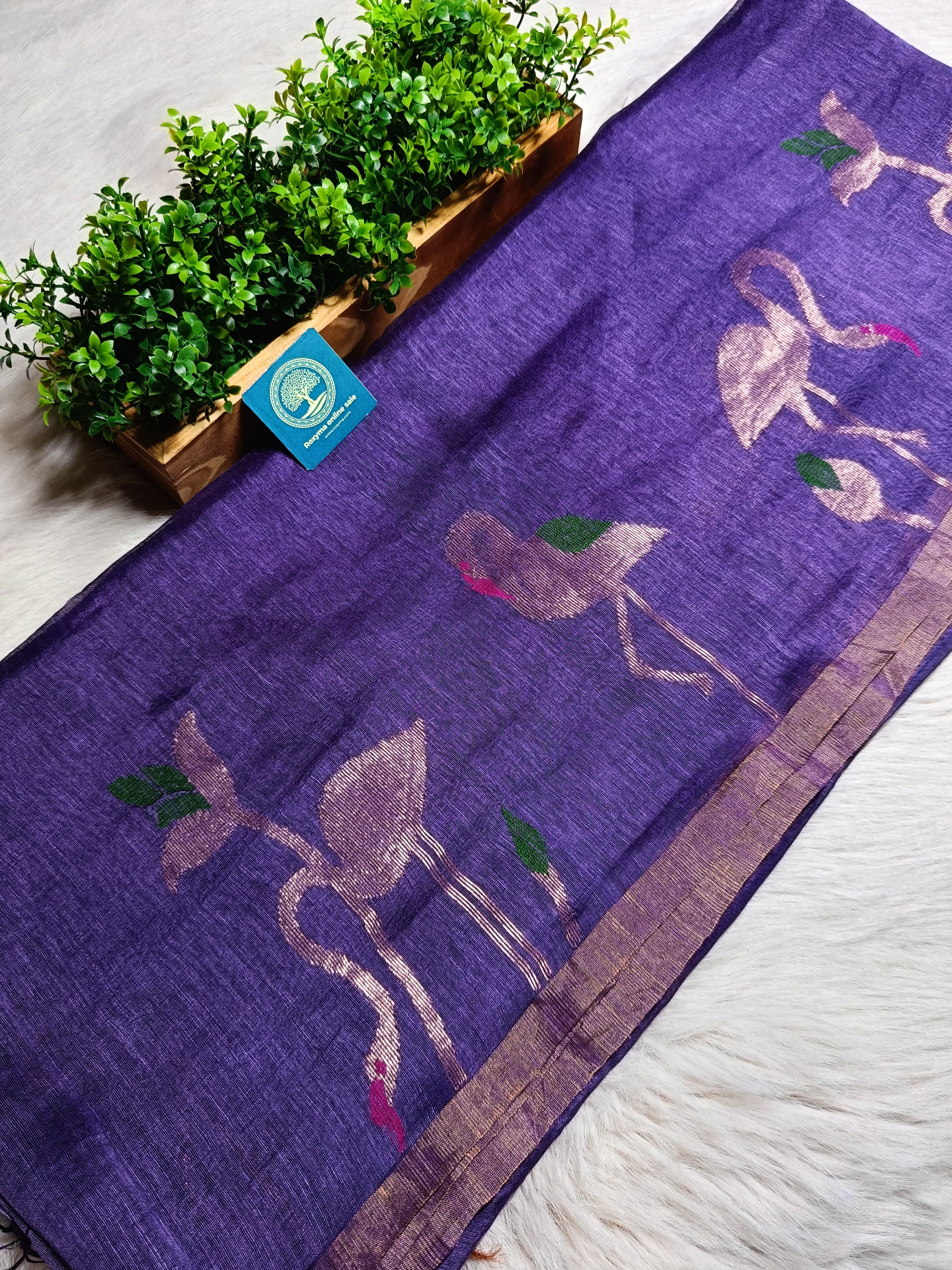 SILK LINEN JAMDANI SAREE