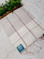 Pure Cotton Saree with Double  Contrast Border and Blouse Piece