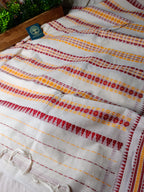 Begampuri Cotton Saree in Red & White