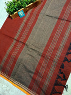 Bengal Handwoven Dhaniyakhali Cotton Saree with Customised Narayanpet Border