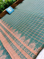 Premium Handwoven Dhonekhali Cotton Saree – Traditional Border | No Blouse Piece
