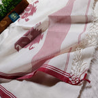 Pure Handloom Bengal Jamdani Saree – Traditional Red and White with Designer Blouse Piece