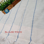 Pure Cotton Saree with Double  Contrast Border and Blouse Piece