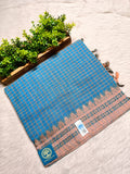 Premium Handwoven Dhonekhali Cotton Saree with Traditional Border & Tassels