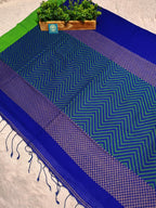 Neelika-Handwoven Cotton Mulmul Saree With Blouse Piece