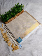 Mulmul Cotton Saree With Golden Zari Naksha  Women Border